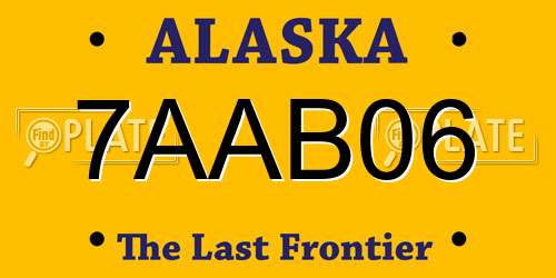 7AAB06 Alaska License Plate