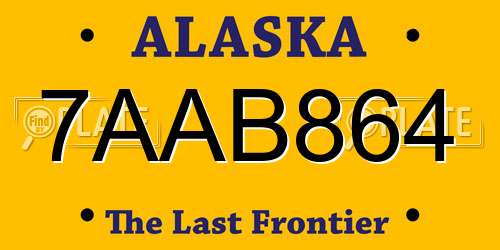 7AAB864 Alaska License Plate