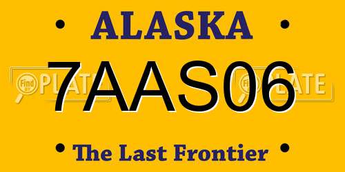 7AAS06 Alaska License Plate