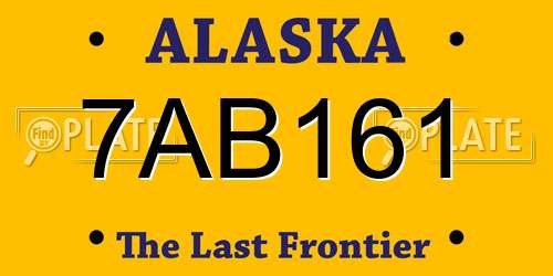 7AB161 Alaska License Plate