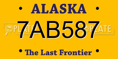 7AB587 Alaska License Plate