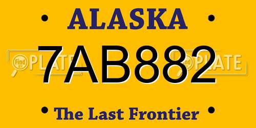 7AB882 Alaska License Plate