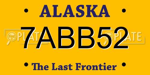 7ABB52 Alaska License Plate