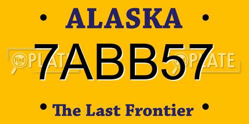 7ABB57 Alaska License Plate