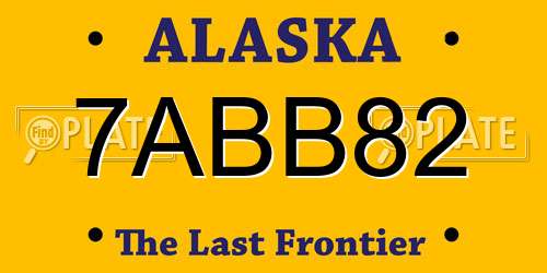 7ABB82 Alaska License Plate