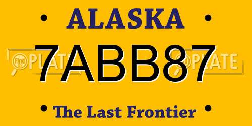 7ABB87 Alaska License Plate