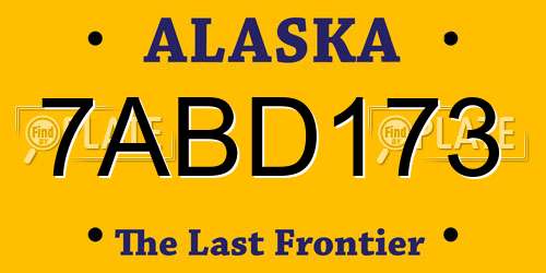 7ABD173 Alaska License Plate