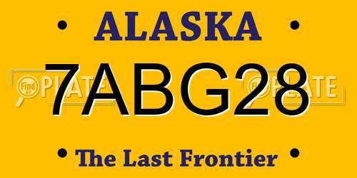 7ABG28 Alaska License Plate