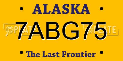 7ABG75 Alaska License Plate