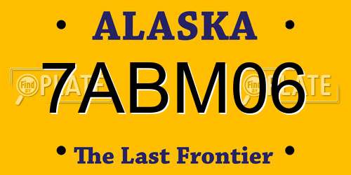 7ABM06 Alaska License Plate