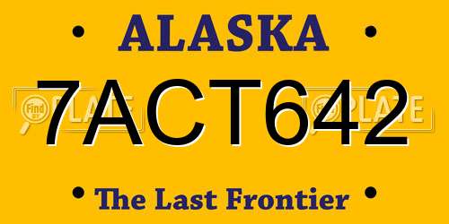 7ACT642 Alaska License Plate