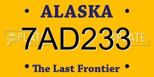 7AD233 Alaska License Plate