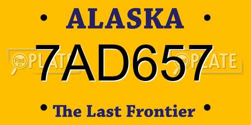 7AD657 Alaska License Plate