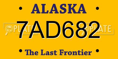 7AD682 Alaska License Plate
