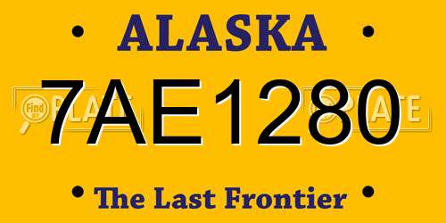 7AE1280 Alaska License Plate