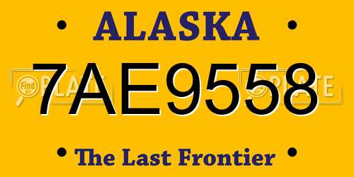 7AE9558 Alaska License Plate