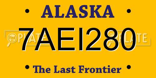 7AEI280 Alaska License Plate