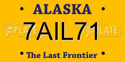 7AIL71 Alaska License Plate