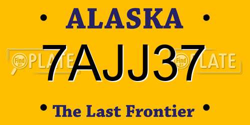 7AJJ37 Alaska License Plate