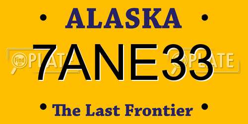 7ANE33 Alaska License Plate