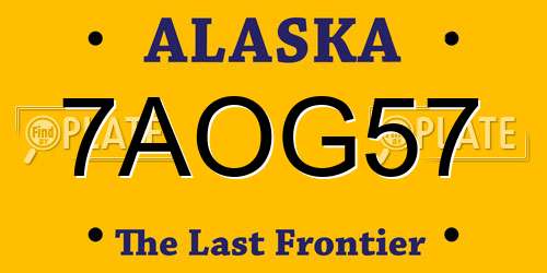 7AOG57 Alaska License Plate