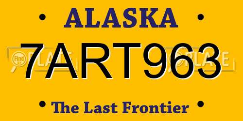 7ART963 Alaska License Plate