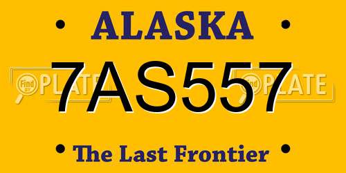 7AS557 Alaska License Plate