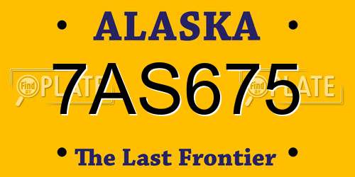 7AS675 Alaska License Plate