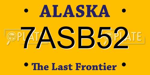 7ASB52 Alaska License Plate