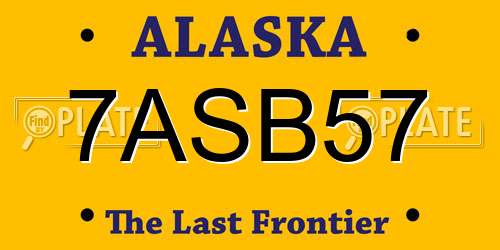 7ASB57 Alaska License Plate