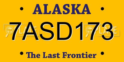 7ASD173 Alaska License Plate