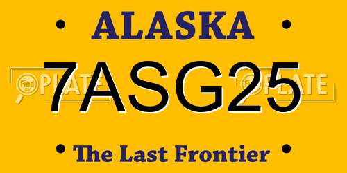 7ASG25 Alaska License Plate