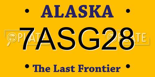 7ASG28 Alaska License Plate