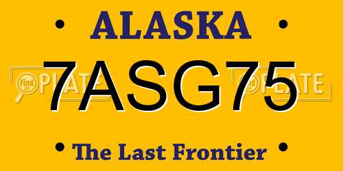 7ASG75 Alaska License Plate