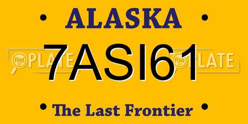 7ASI61 Alaska License Plate