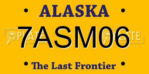 7ASM06 Alaska License Plate