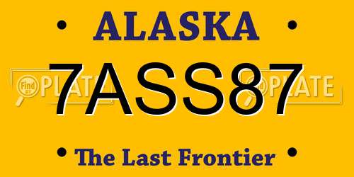 7ASS87 Alaska License Plate