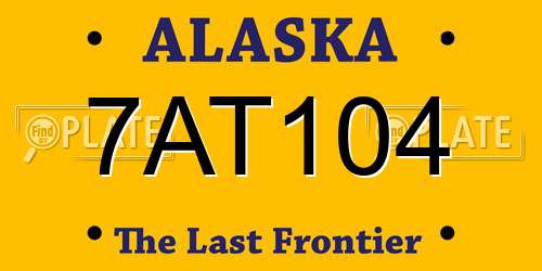 7AT104 Alaska License Plate