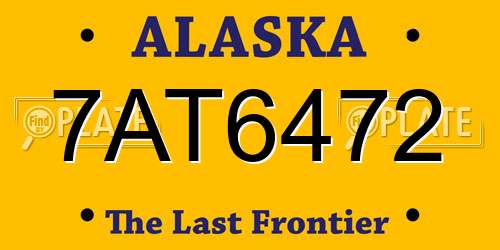 7AT6472 Alaska License Plate