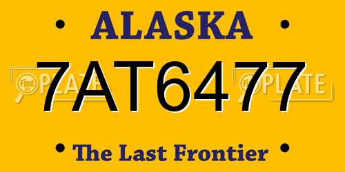 7AT6477 Alaska License Plate