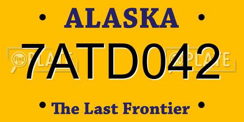 7ATD042 Alaska License Plate