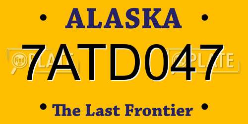 7ATD047 Alaska License Plate