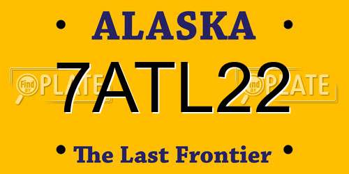 7ATL22 Alaska License Plate
