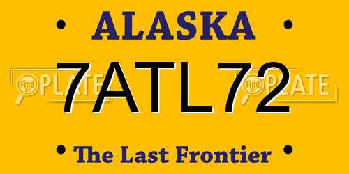 7ATL72 Alaska License Plate