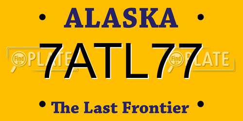 7ATL77 Alaska License Plate