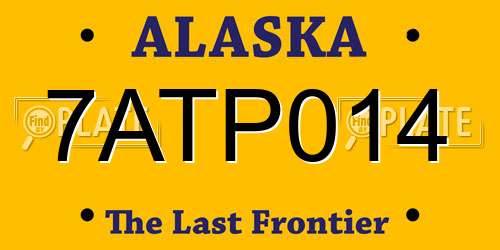 7ATP014 Alaska License Plate