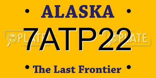 7ATP22 Alaska License Plate
