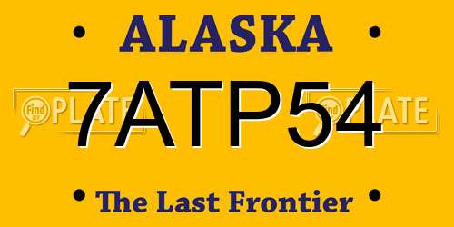 7ATP54 Alaska License Plate