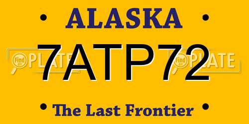 7ATP72 Alaska License Plate