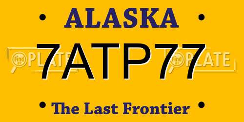 7ATP77 Alaska License Plate